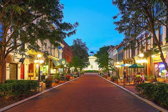 St Clair Street,  Frankfort Kentucky, Apr 2013at Dusk, Aug 2016